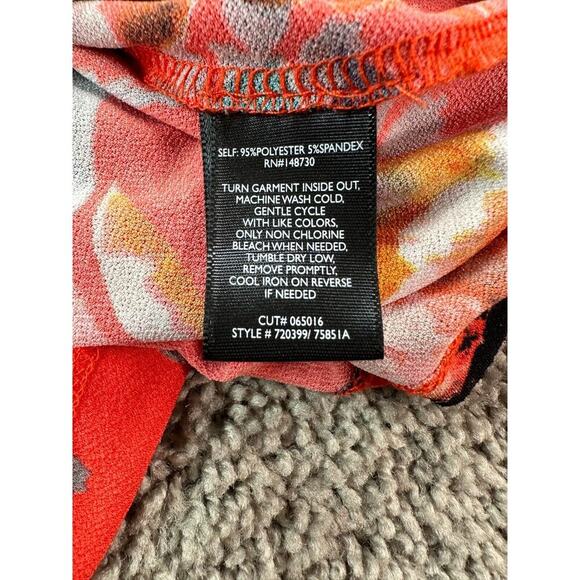 Eci New York Dress Womens 8 Red Midi Floral Wrap Floral Ladies - Picture 5 of 10